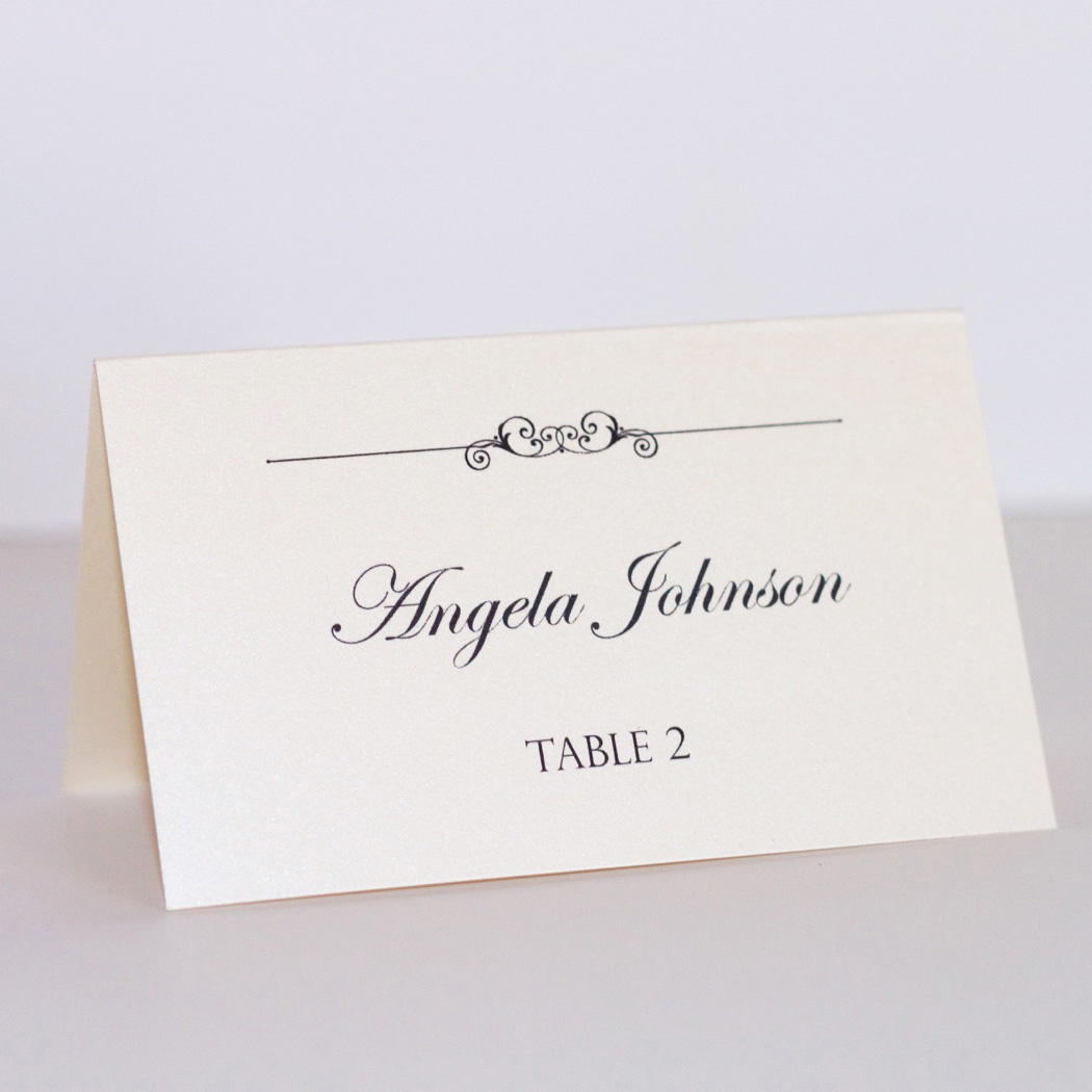 Personalized Escort Cards Custom Place Cards Silver Place Cards With Amscan Imprintable Place Card Template