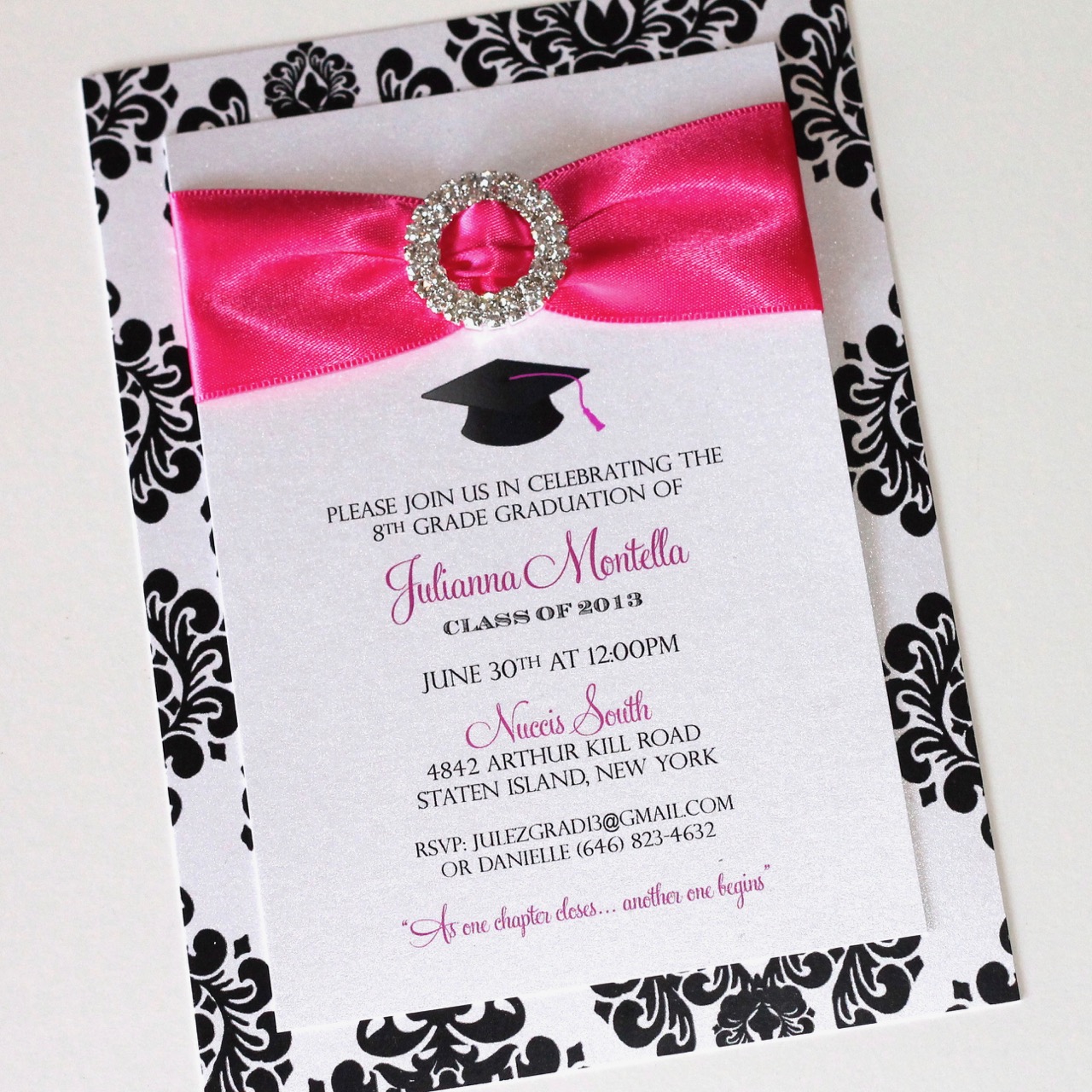 Glam Graduation Invitation Embellished Paperie Llc