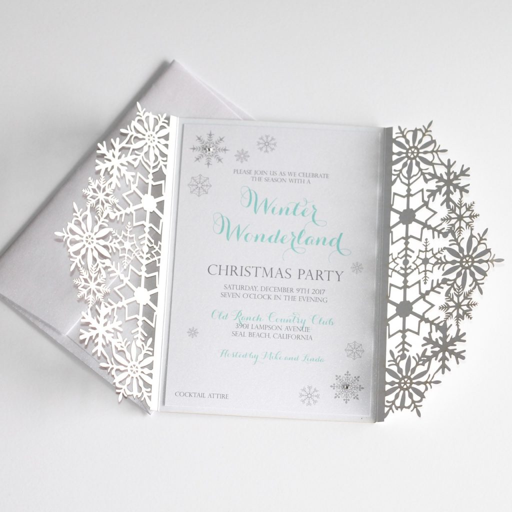 Snowflake Winter Wonderland Quinceanera Invitations Personalized